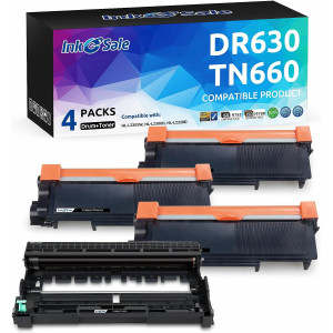INK E-SALE High Yield Combo Set for DR630 Drum Unit and TN660 TN630 Toner Cartridge (1 Drum, 3 Toner)